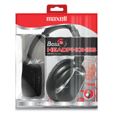 Maxell® Bass 13 Wireless Headphone With Mic, Black freeshipping - TVN Wholesale